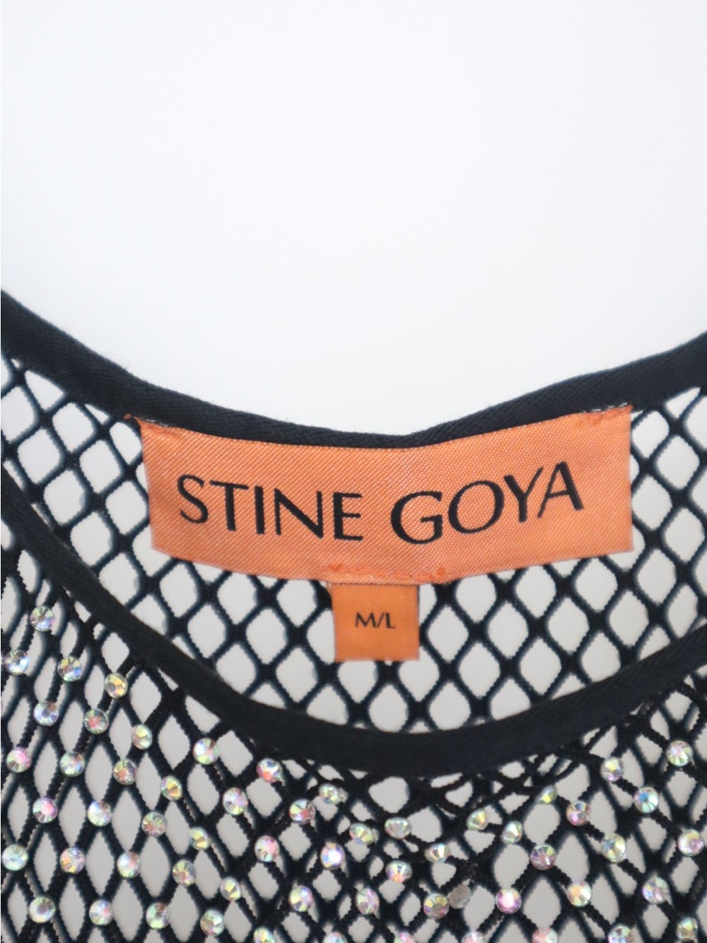 STINE GOYA Black Metallic Mesh Maxi Slip Dress - Picture 4 of 5